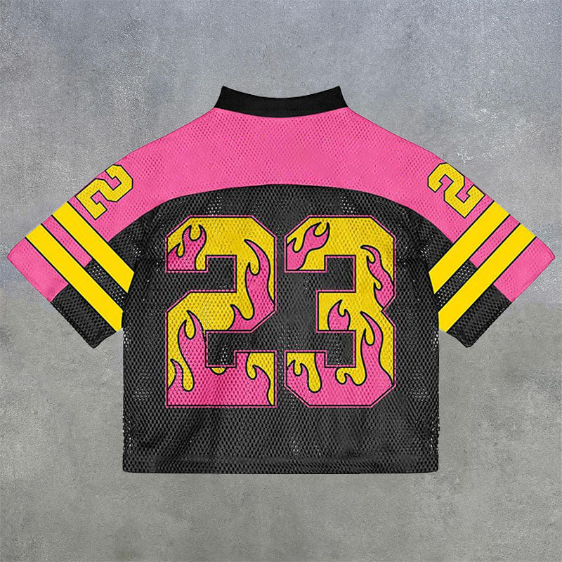 #23 Pink Fire American Football Shirt