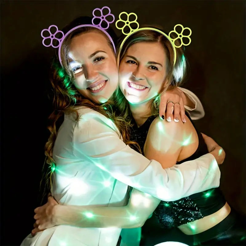 Glow-in-the-Dark Flower Headband (6-Pack)