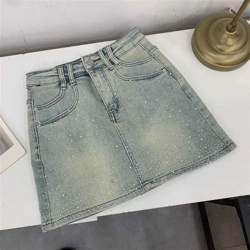 Blue Dazzling Denim Skirt