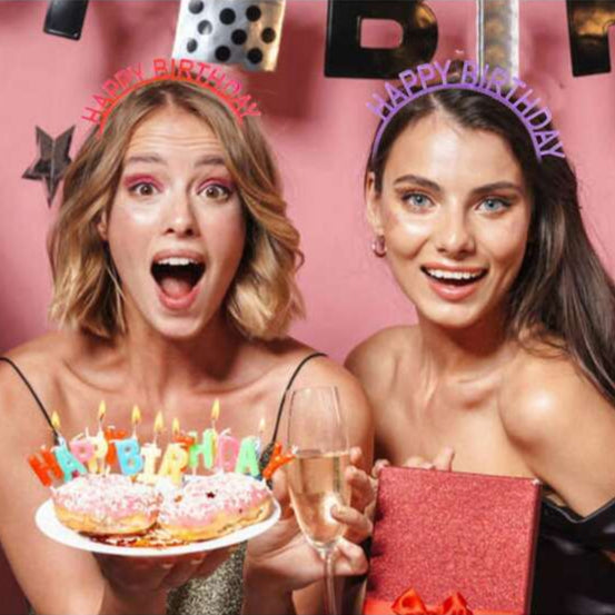 Glow-in-the-Dark Happy Birthday Headband (6-Pack)