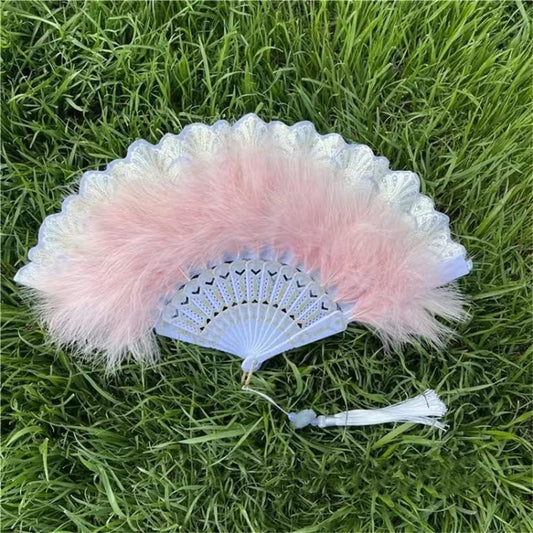 Pink Feather Vintage Fan