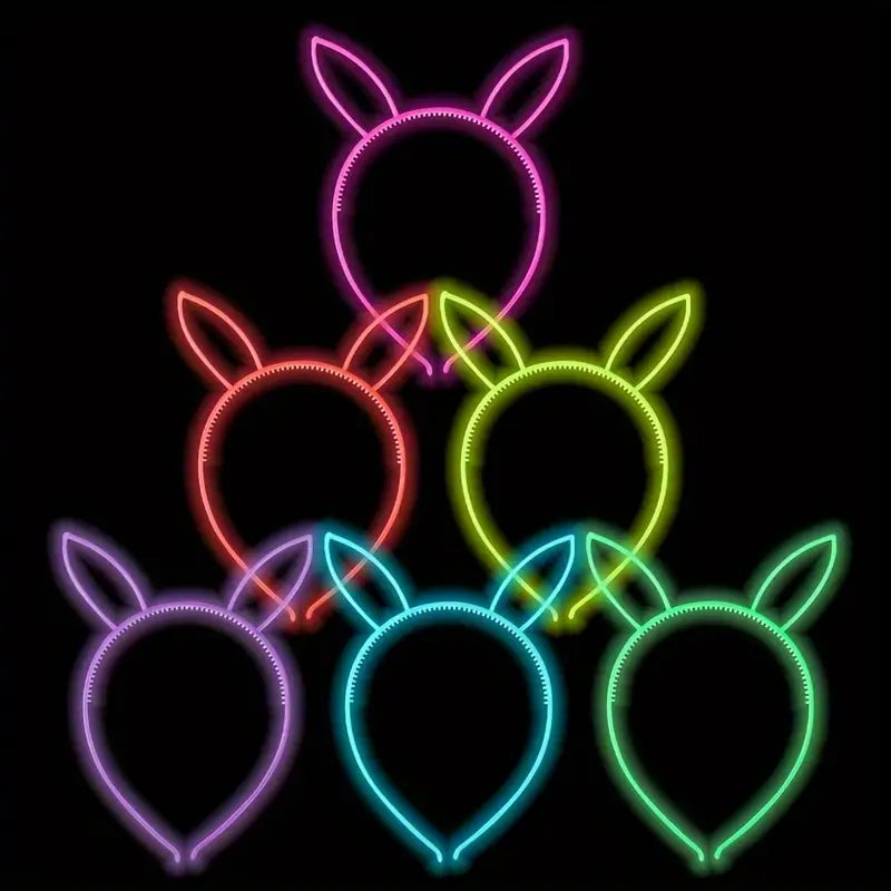 Glow-in-the-Dark Bunny Ears Headband (6-Pack)