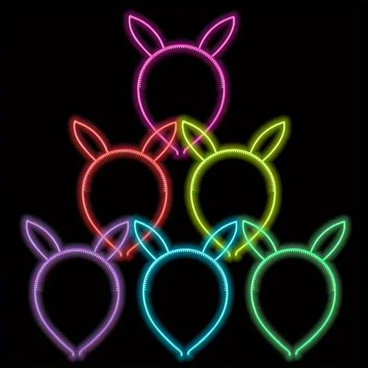 Glow-in-the-Dark Bunny Ears Headband (6-Pack)