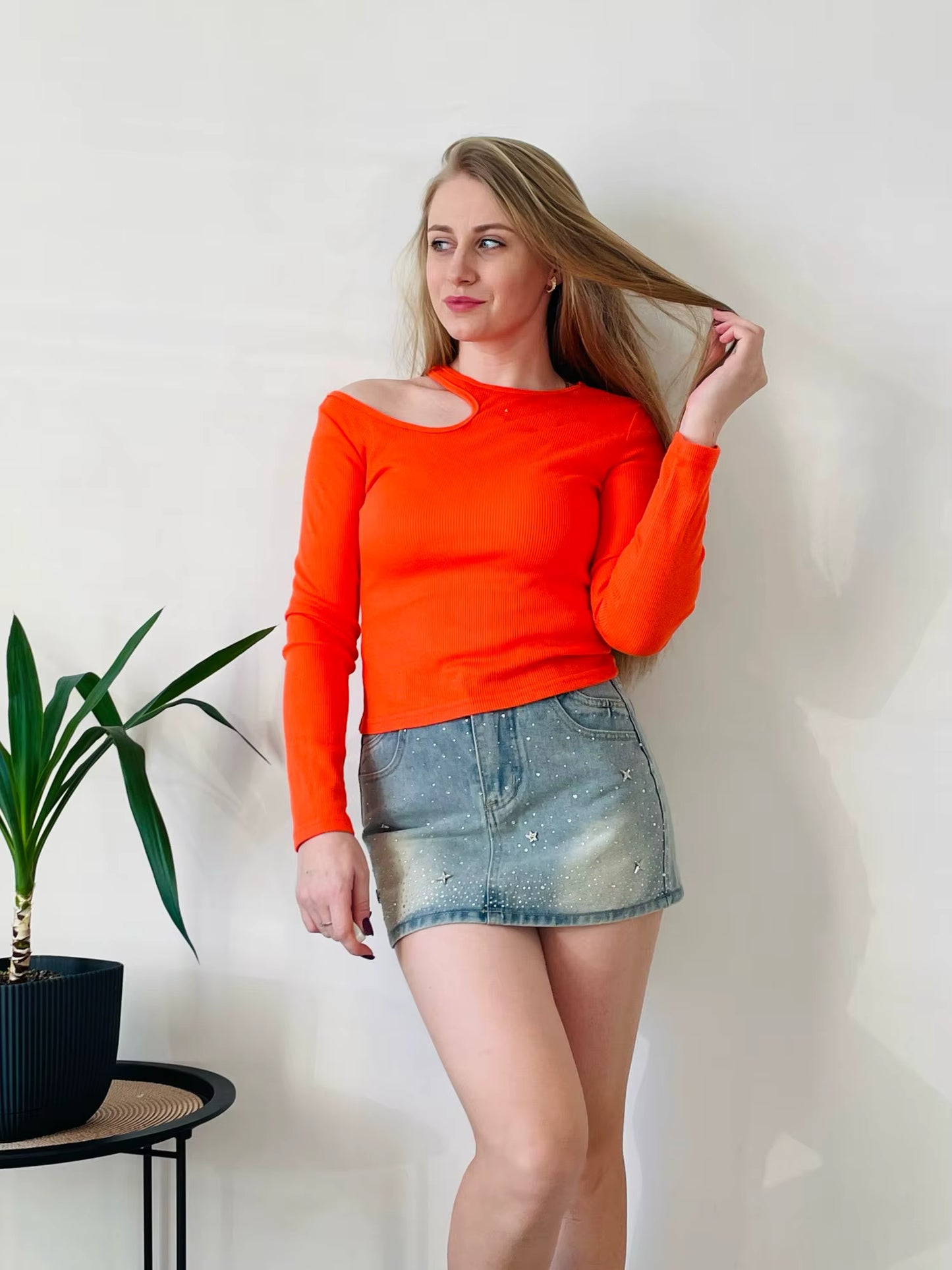 Blue Dazzling Denim Skirt