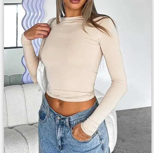 Basic Long Sleeve Crop Top