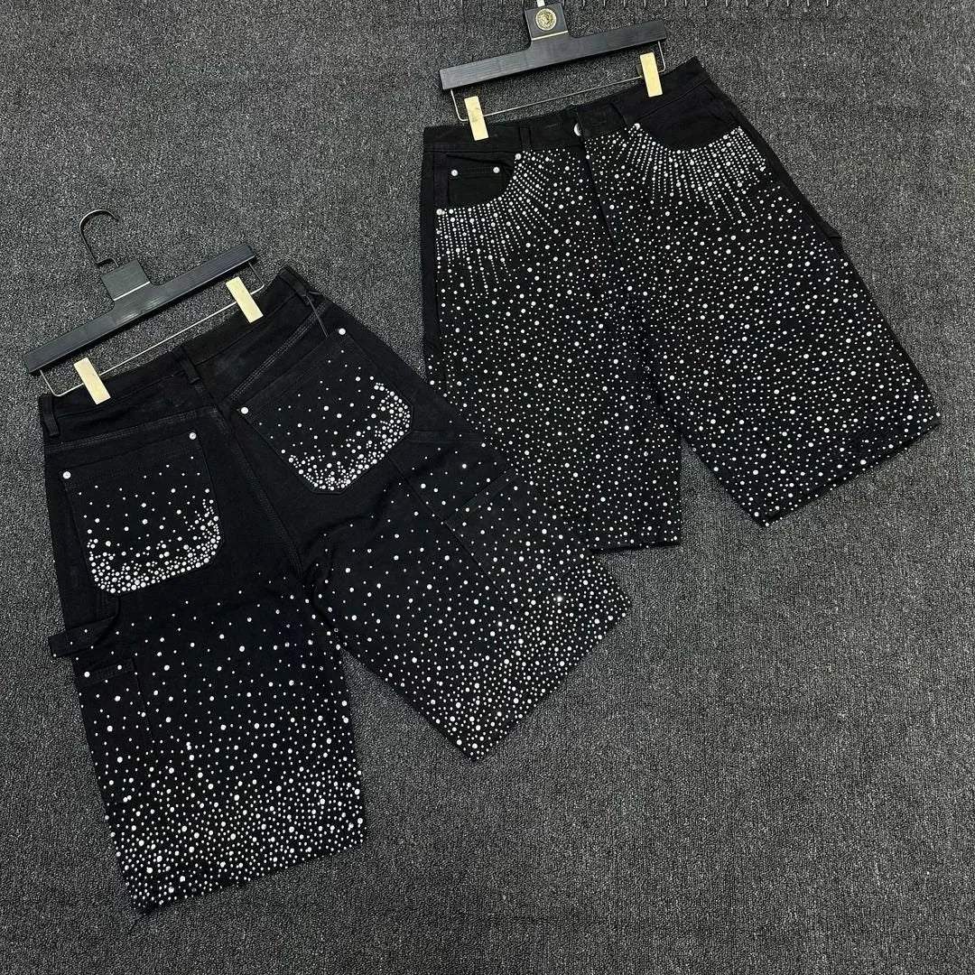 Black Diamond Denim Shorts