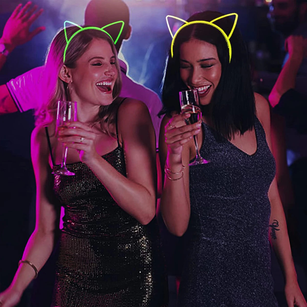 Glow-in-the-Dark Cat Ears Headband (6-Pack)