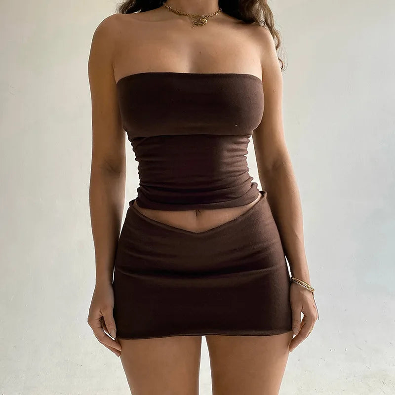 Basic Crop Top + Mini Skirt