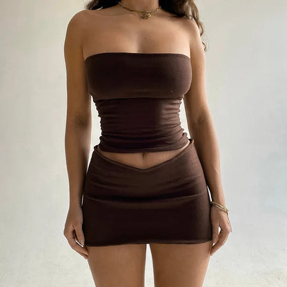 Basic Crop Top + Mini Skirt