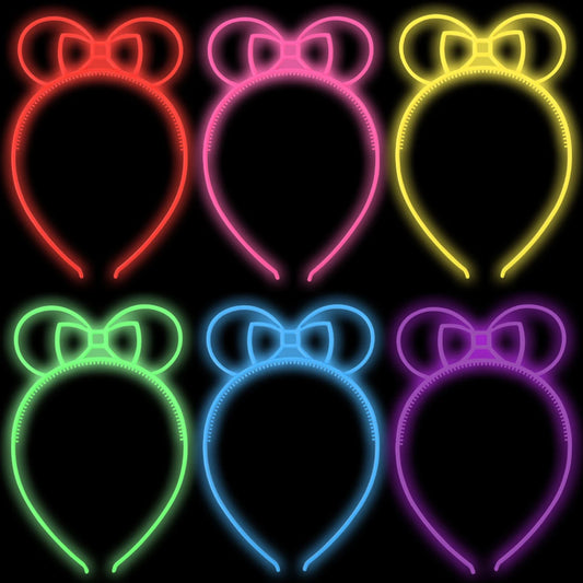 Glow-in-the-Dark Minnie Mouse Headband (6-Pack)