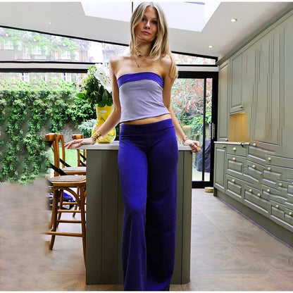 Dark Blue Stargaze Flare Pants