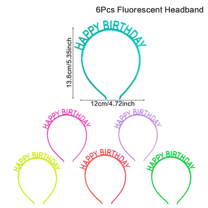 Glow-in-the-Dark Happy Birthday Headband (6-Pack)