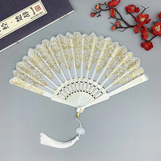 Gold/White Vintage Fan