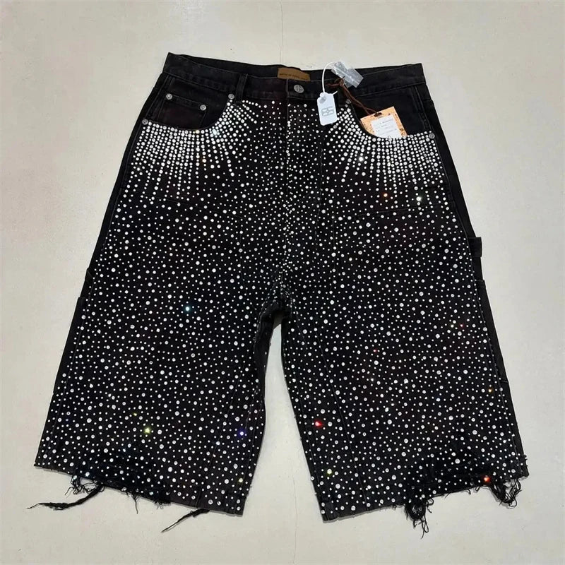 Black Diamond Denim Shorts