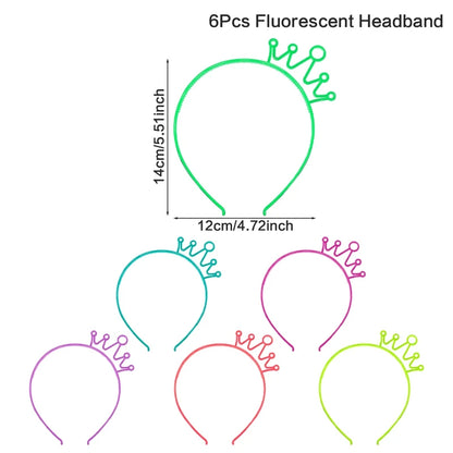 Glow-in-the-Dark Crown Headband (6-Pack)