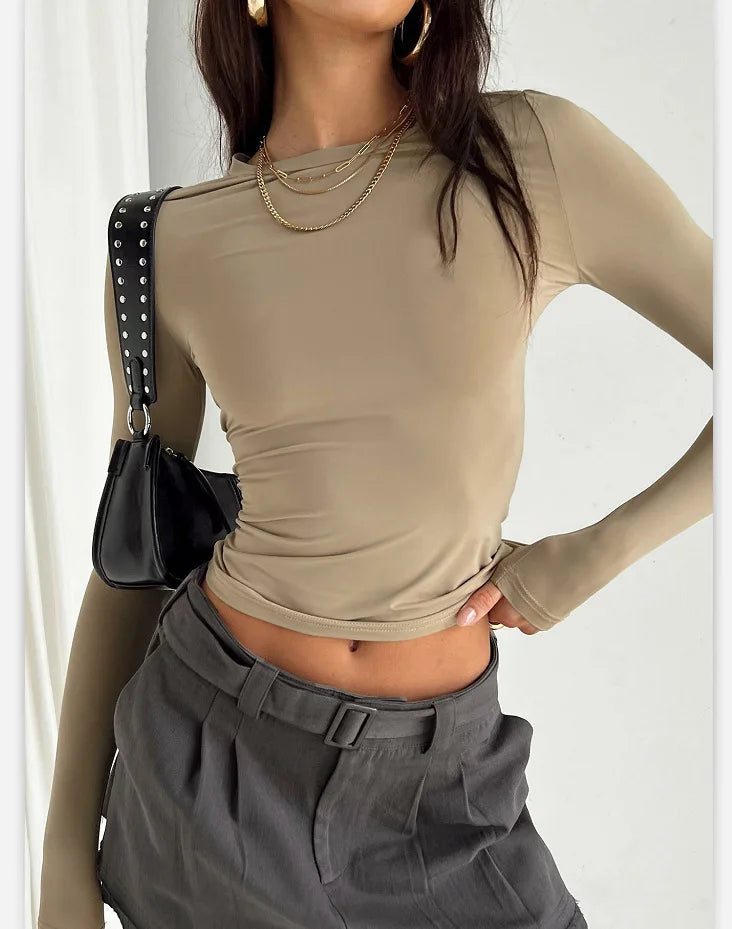 Basic Long Sleeve Crop Top