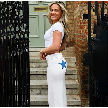 White Stargaze Flare Pants