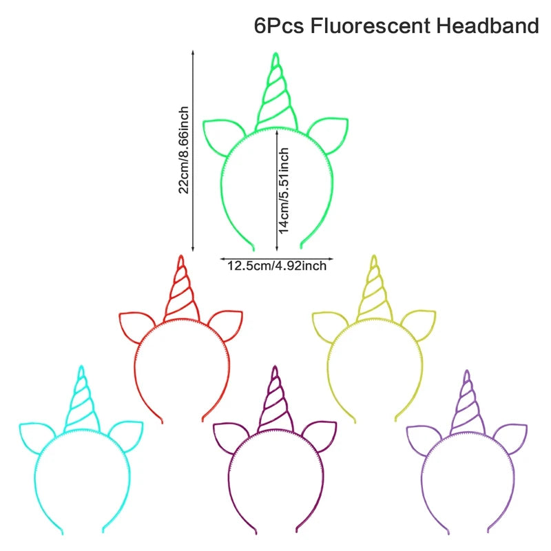 Glow-in-the-Dark Unicorn Headband (6-Pack)