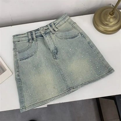 Blue Dazzling Denim Skirt